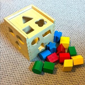 Melissa and Doug Wooden Shape Sorting Cube Toy